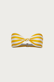 Knotted Bandeau Top (Yellow Stripe)