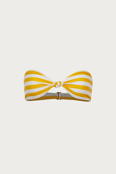 Knotted Bandeau Top (Yellow Stripe)