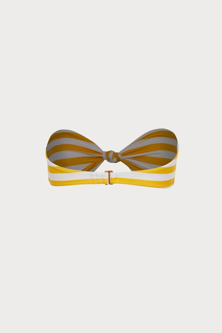 Knotted Bandeau Top (Yellow Stripe)