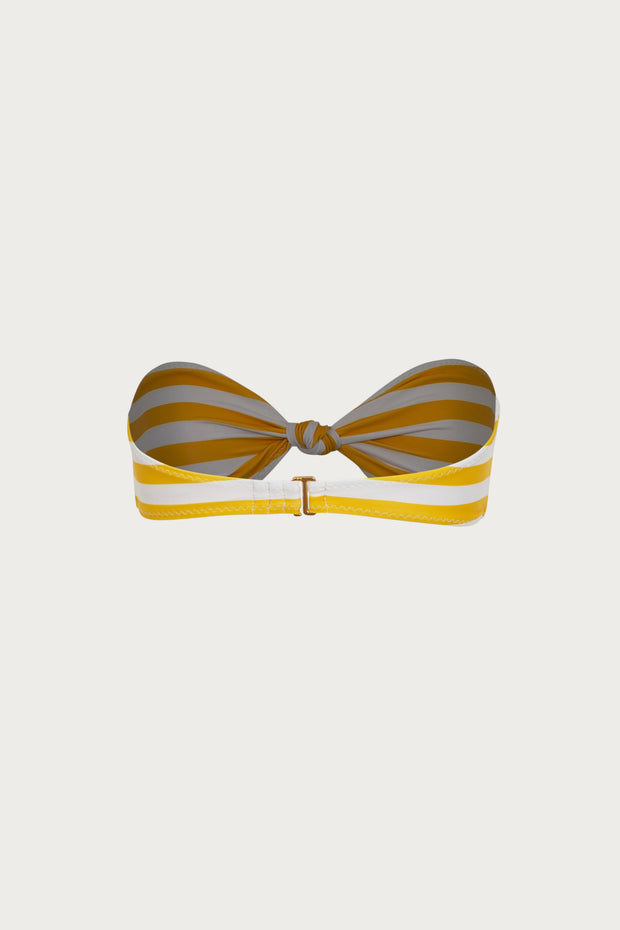 Knotted Bandeau Top (Yellow Stripe)