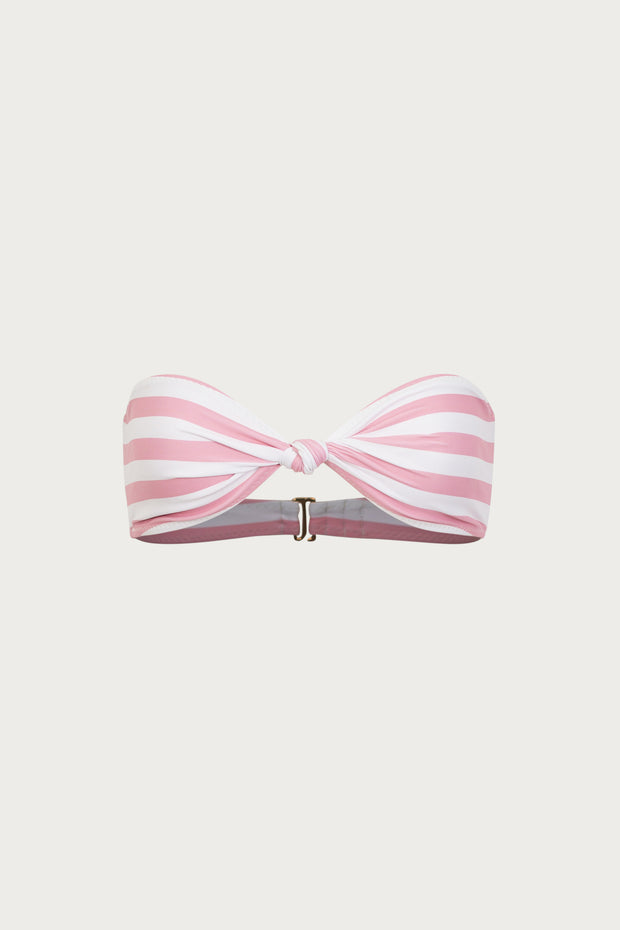 Knotted Bandeau Top (Pink Stripe)