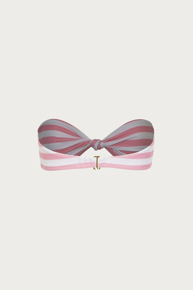 Knotted Bandeau Top (Pink Stripe)