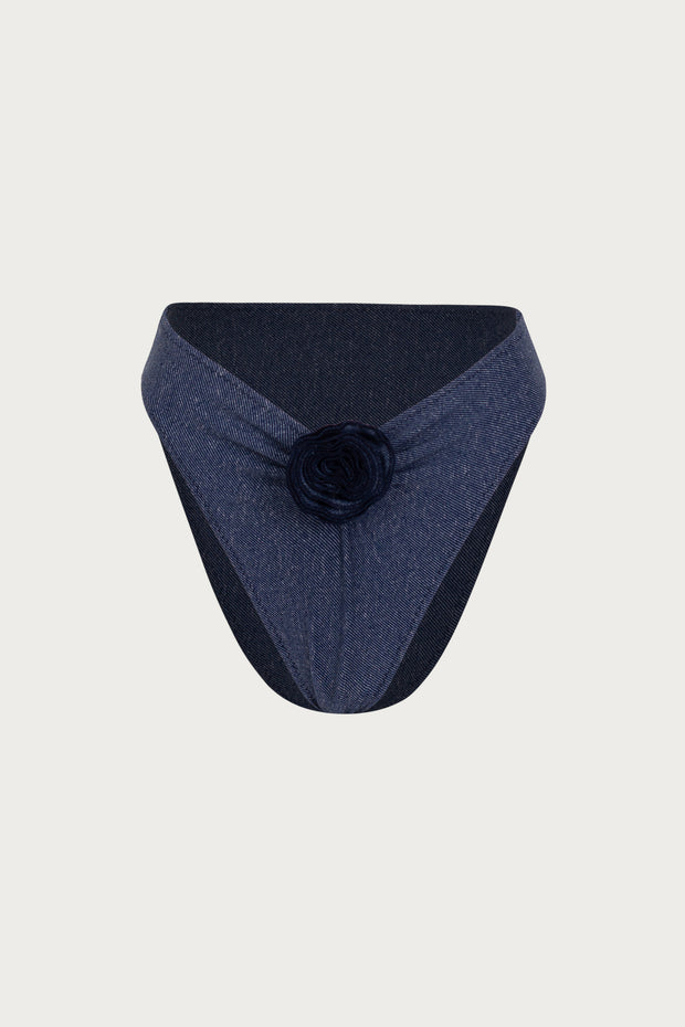 Rosette High Rise Bottom (Dark Denim)