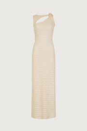 Rosette Sleeveless Crochet Dress (Cream)