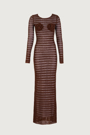 Rosette Crochet Dress (Chocolate Brown)