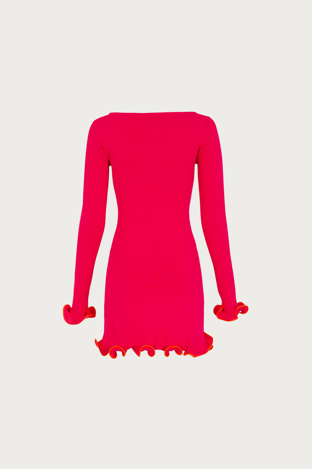 Ruffle Hem Mini Dress (Hot Pink/Orange)