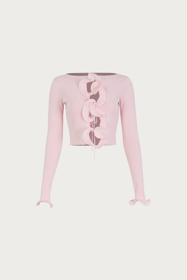 Ruffle Hem Top (Pale Pink)