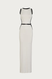 Tie Maxi Dress (Cream/Black)