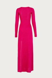 Long Sleeve Twist Dress (Hot Pink Sequin)