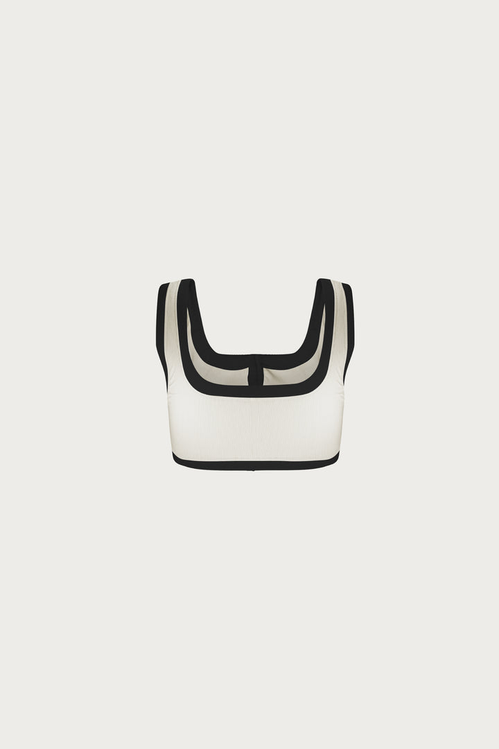 The Grace Tank (Ribbed Cream/Black)