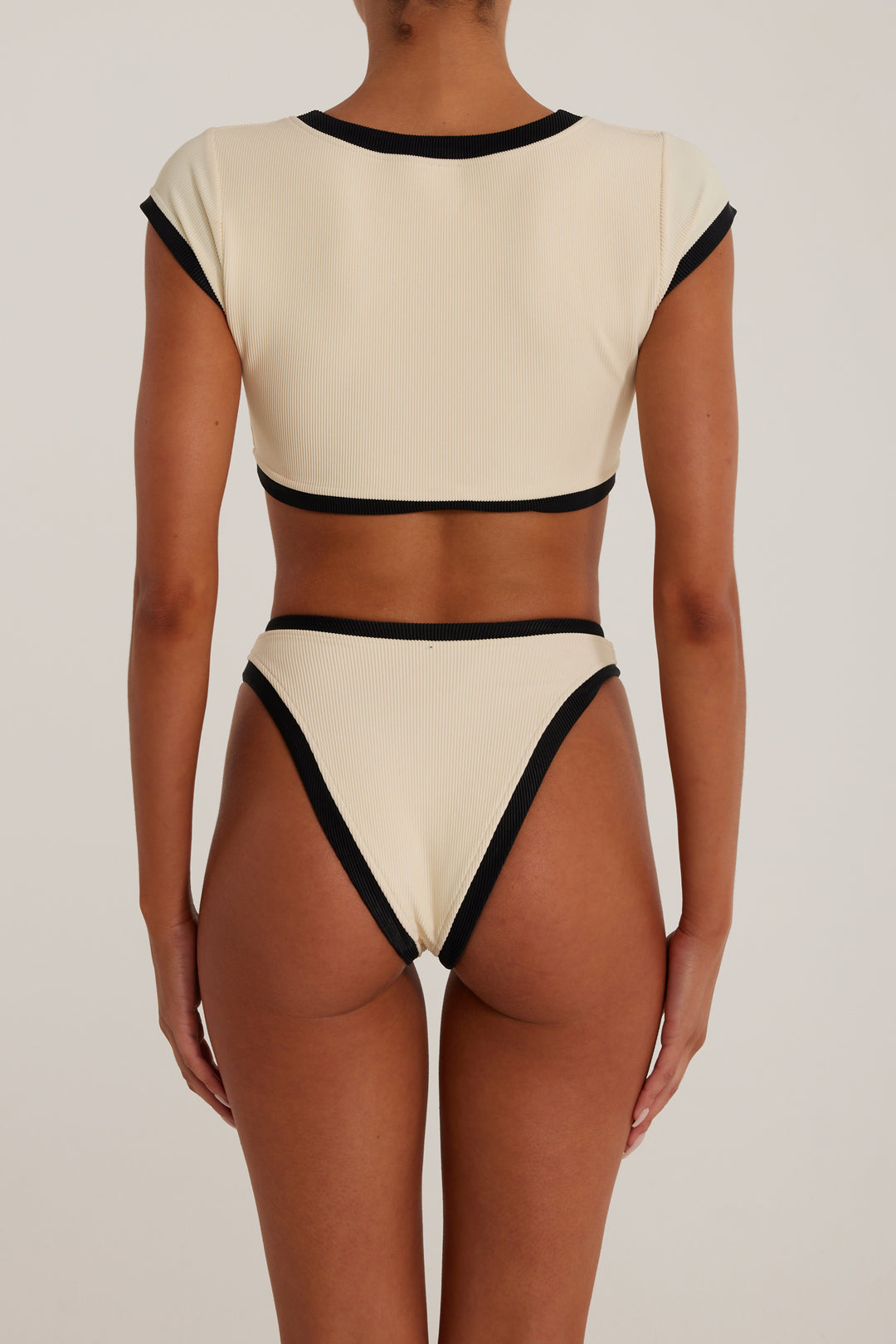 The Grace Bottom (Ribbed Cream/Black)