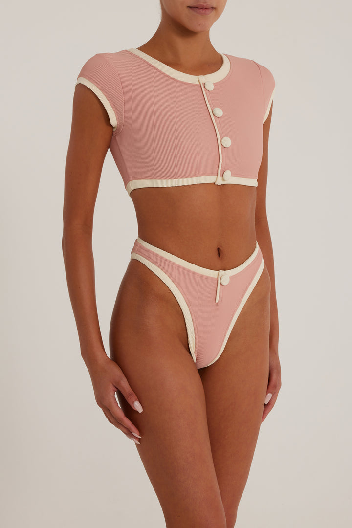 The Grace Bottom (Ribbed Blush/Cream)