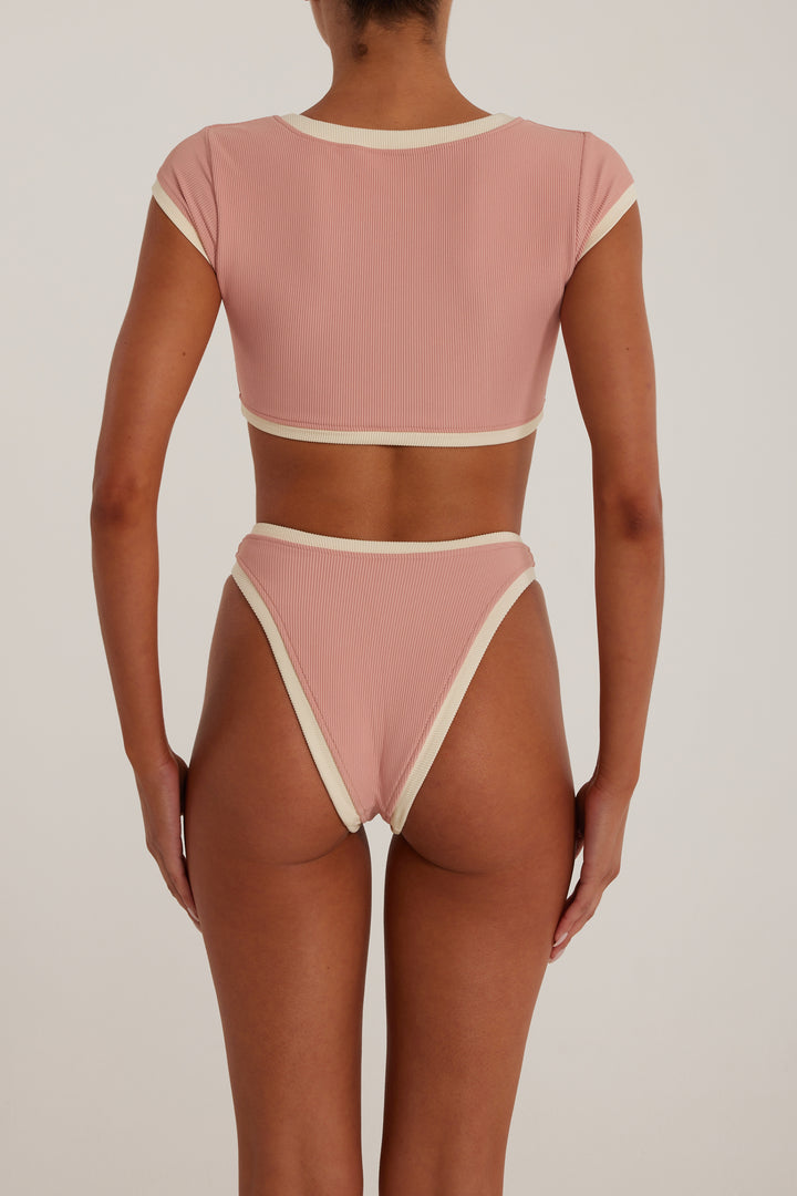 The Grace Bottom (Ribbed Blush/Cream)