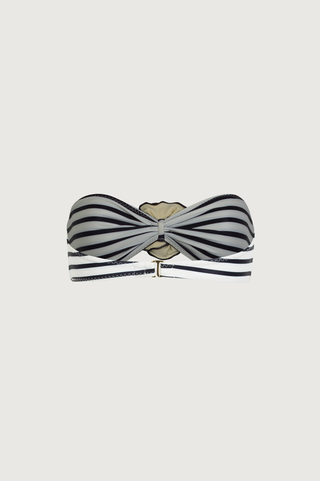 Rosette Bandeau Top (Cream Black Stripe)