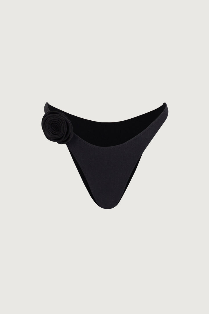 Rosette 90s Bottom (Faux Suede Black/Black)