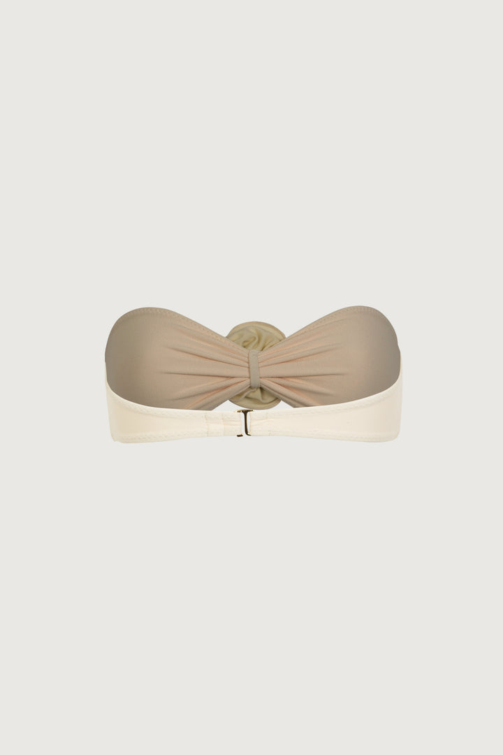 Rosette Bandeau Top (Faux Suede Cream/Cream)