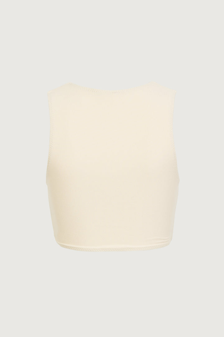 Rosette Tank Top (Faux Suede Cream/Cream)