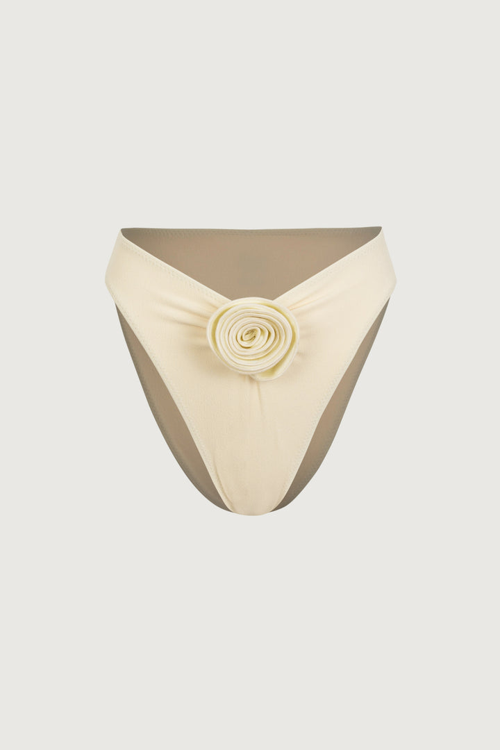 Rosette High Rise Bottom (Faux Suede Cream/Cream)