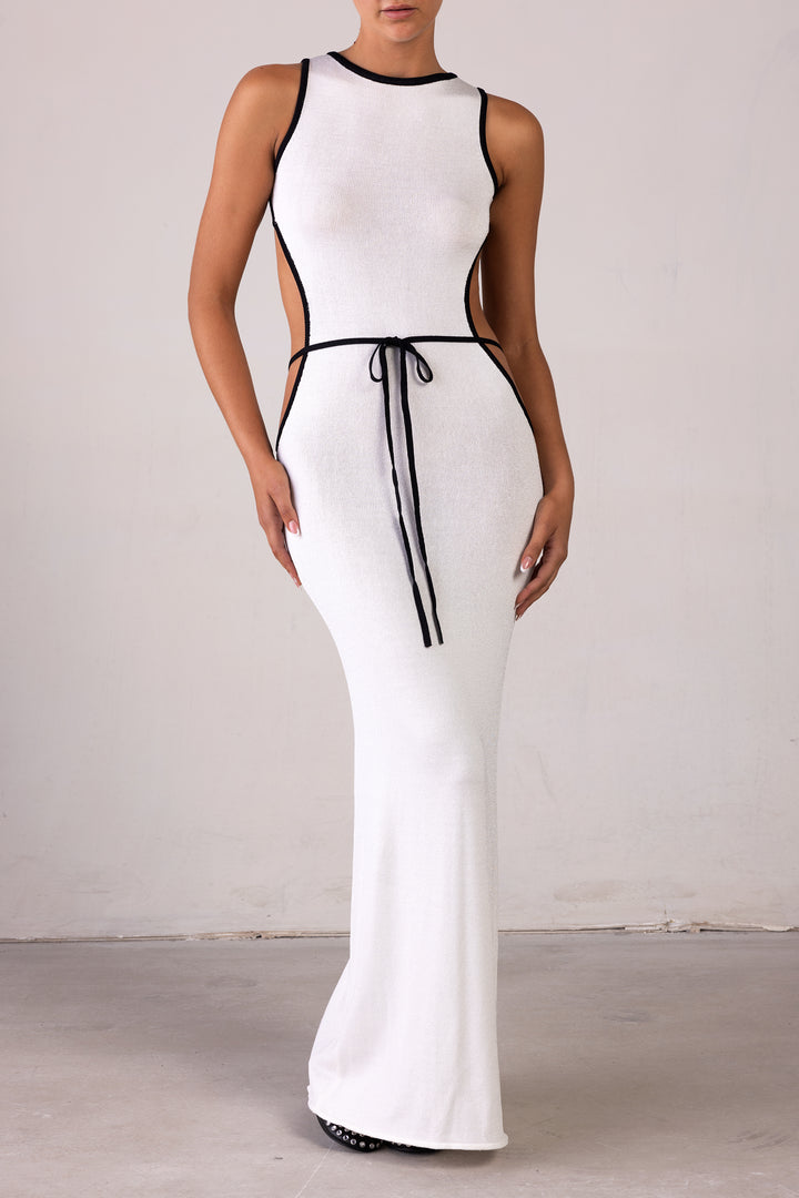 Tie Maxi Dress (Cream/Black)