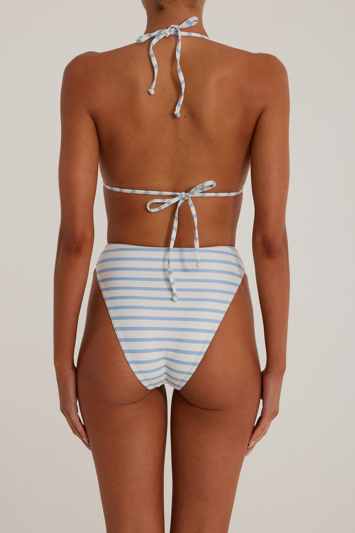 Rose High Rise Bottom (Blue Stripe)