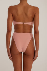 Rosette High Rise Bottom (Faux Suede Blush/Blush)