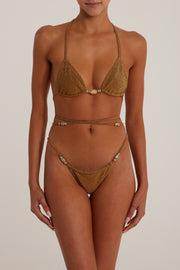 Shell Bikini Bottom (Mocha Shimmer Lurex)