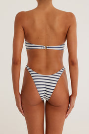 Rosette Bandeau Top (Nautical Stripe/Navy)