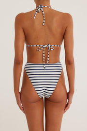 Rosette Triangle Top (Nautical Stripe/Navy)