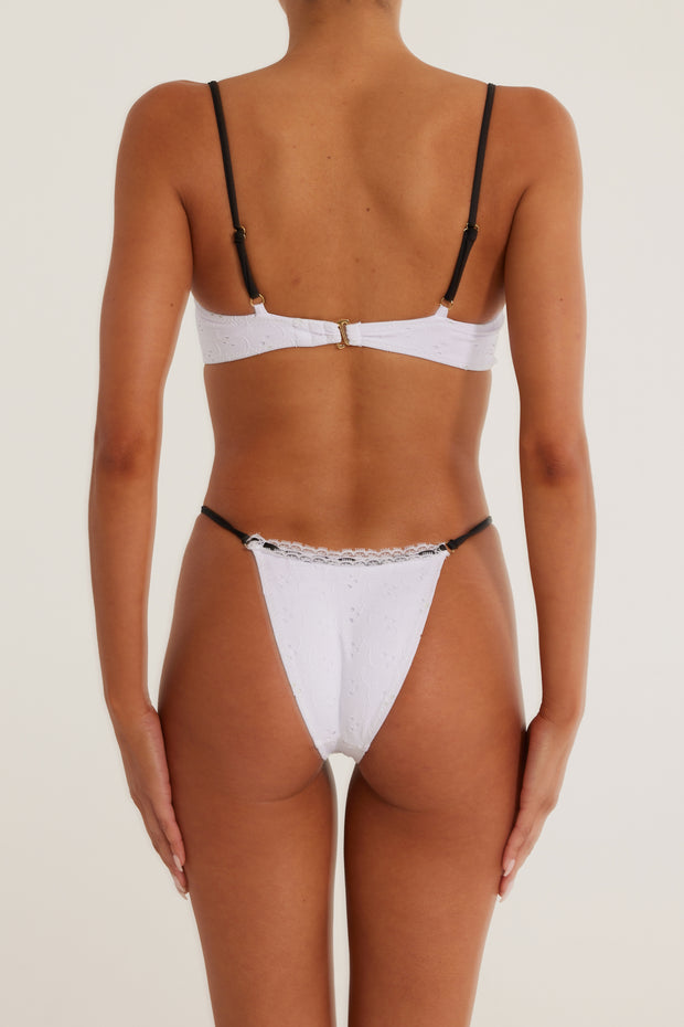 Demi Cup Underwire Top (White Eyelet)