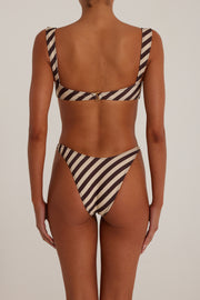 Spiral Bandeau Top (Brown Stripe)