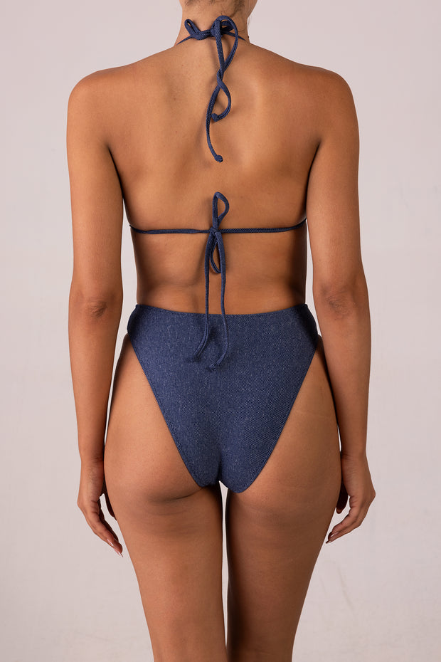 Rosette High Rise Bottom (Dark Denim)