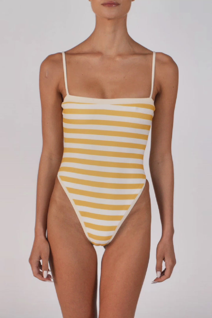 Colorblock One Piece (Yellow Stripe)