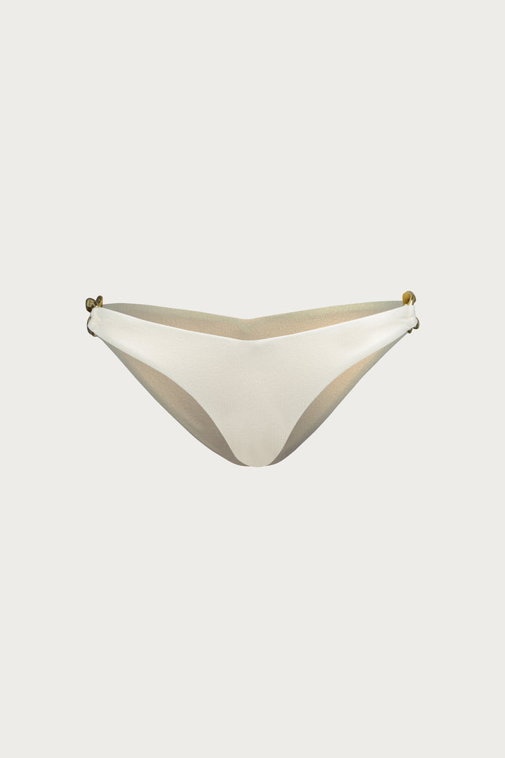 Gold Chain Brief (Faux Suede Cream)