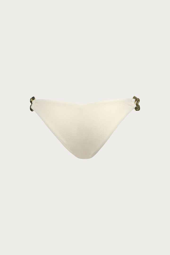 Gold Chain Brief (Faux Suede Cream)