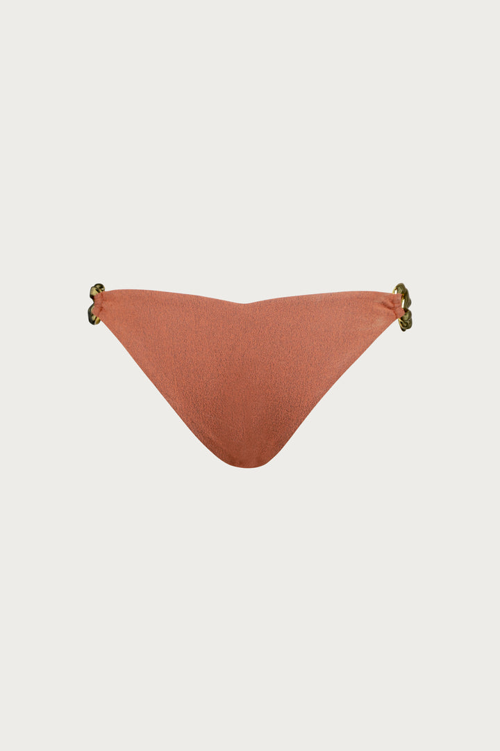 Gold Chain Brief (Faux Suede Burnt Sienna)