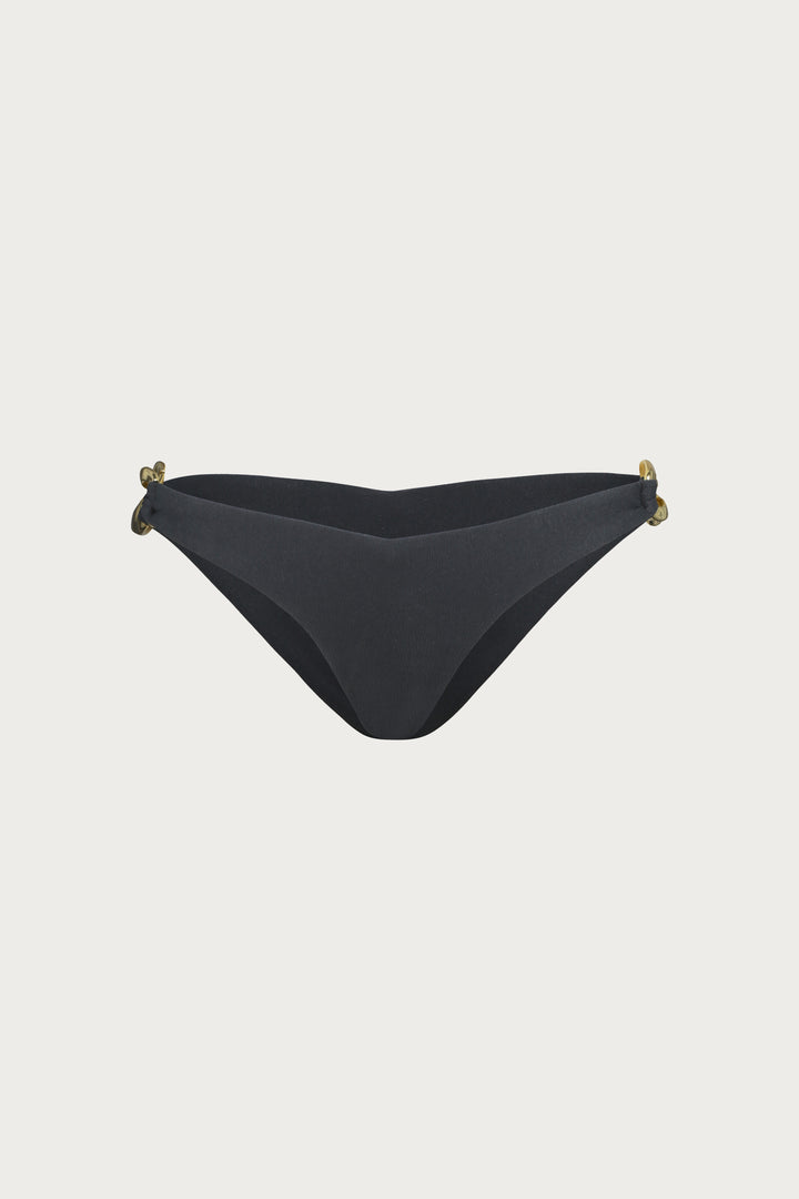 Gold Chain Brief (Faux Suede Black)