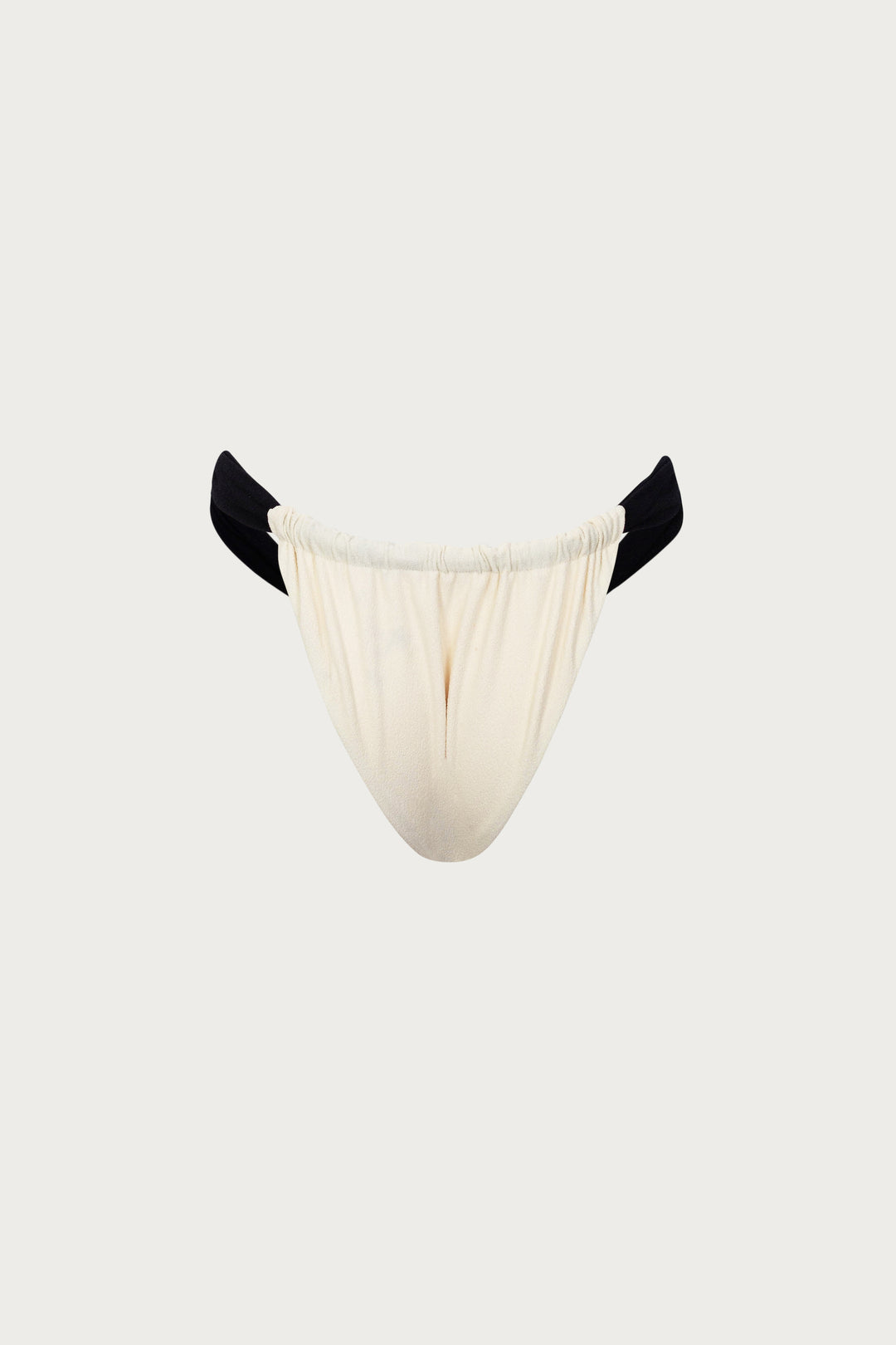 Ruched Bottom (Faux Suede Cream/Black)