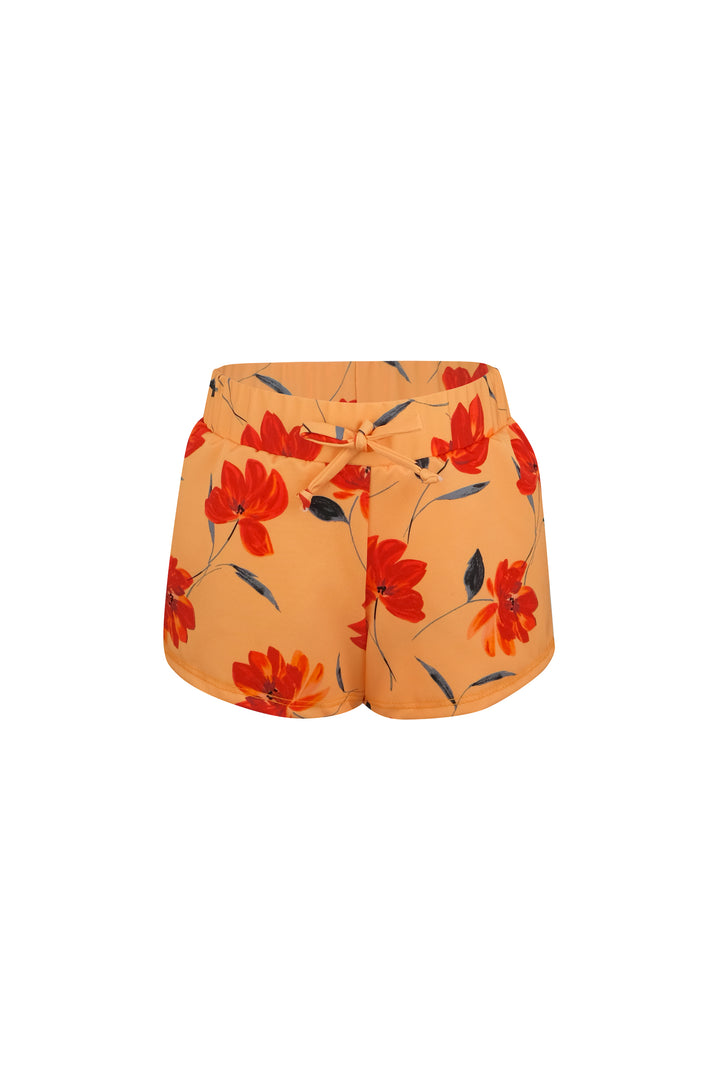 shorties (peach rust floral)